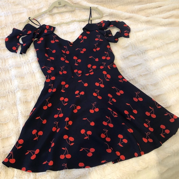 Lulu’s - Navy & Red Cherry Dress- NWT! - Picture 3 of 7